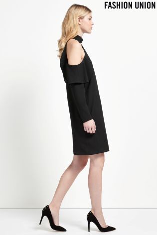 Fashion Union Cold Shoulder Shift Dress